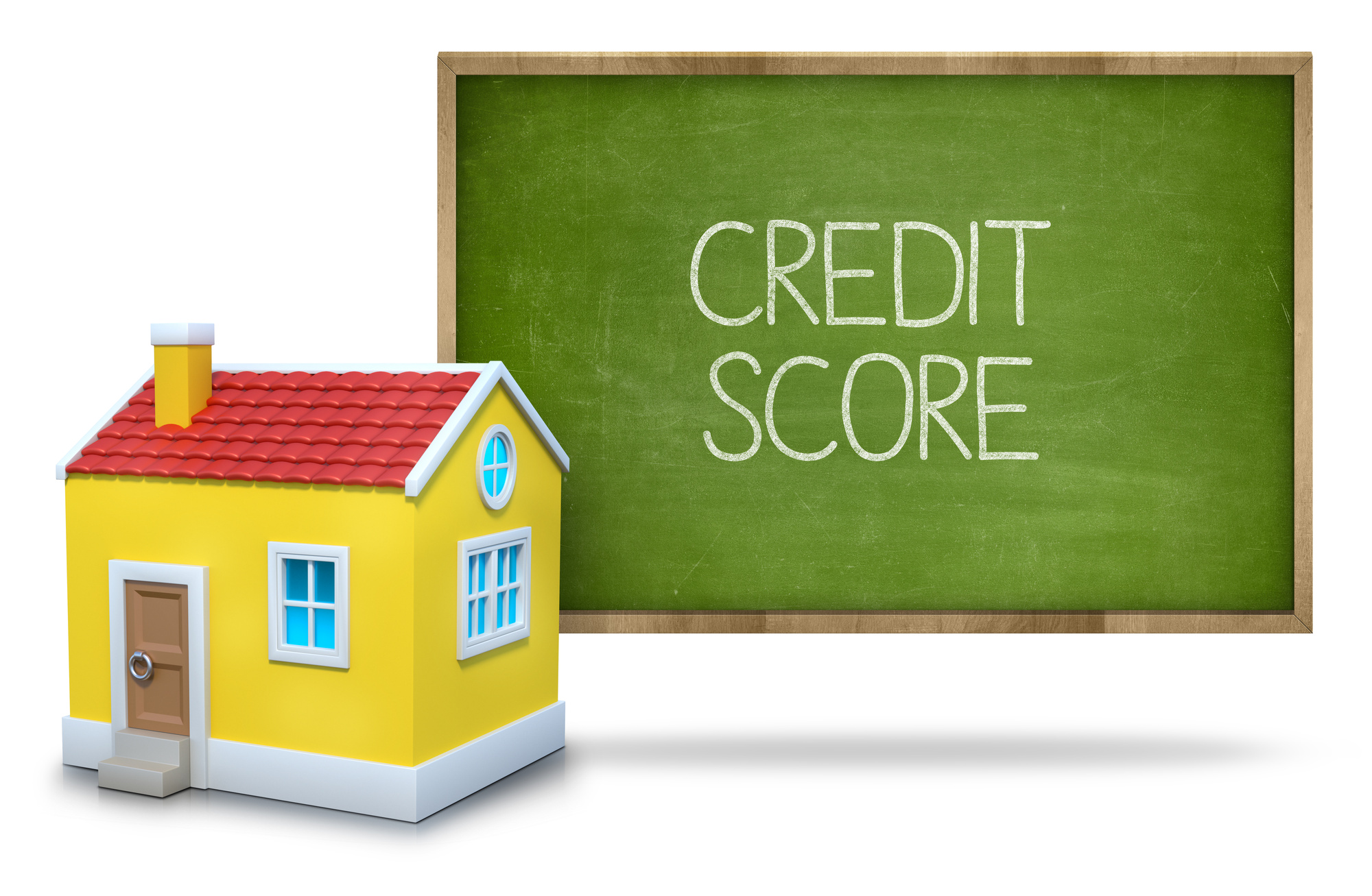 credit score sign and house