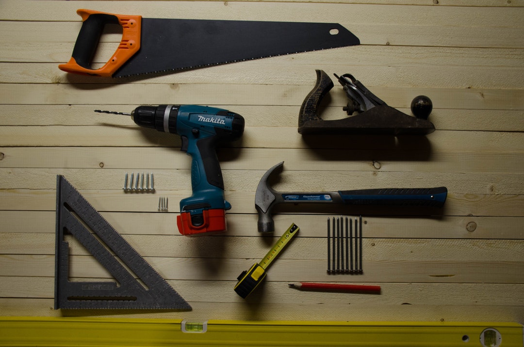 tools on wood surface