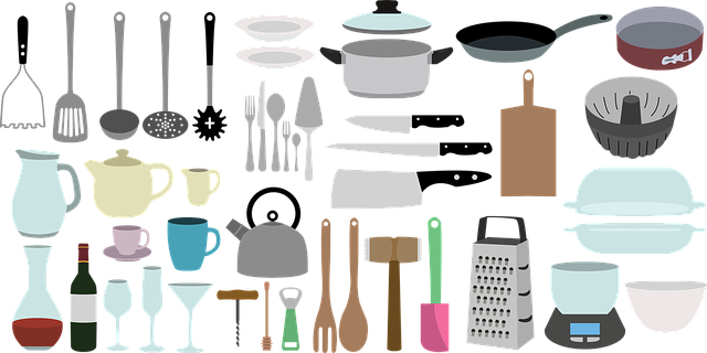 chef tools and kitchen implements